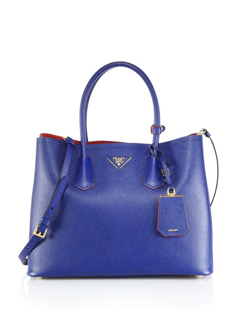 prada galleria saffiano leather bag blue|prada double saffiano leather bag.